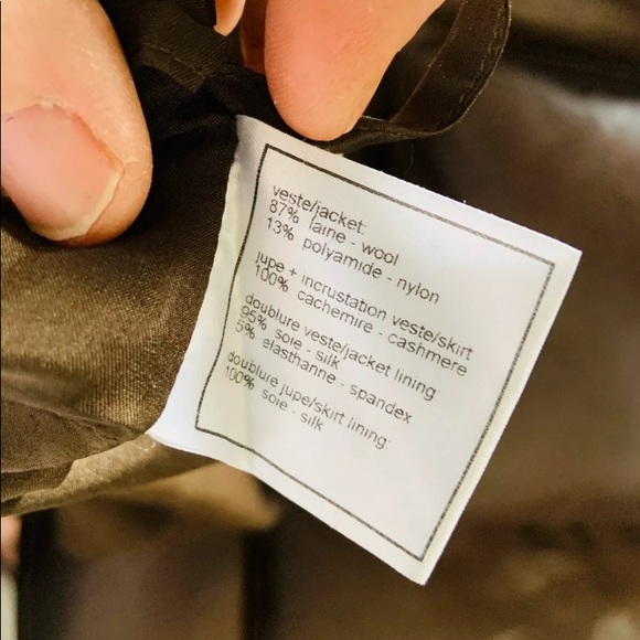 CHANEL BROWN CASHMERE PENCIL SKIRT 8/10 MED - Picture 5 of 7
